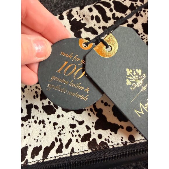 NWT Cow Print Moda Luxe Crossbody Bag Genuine Leather & Synthetic Materials With - Picture 3 of 12